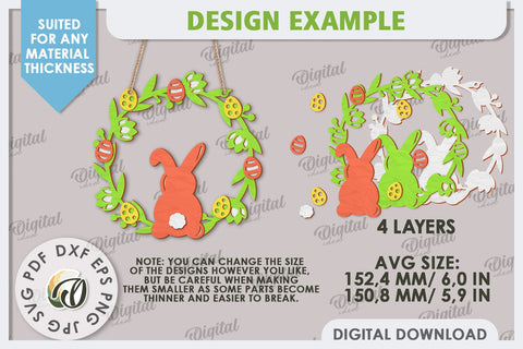 Easter Wreath Laser Cut. Spring Home Decor. Door Sign SVG SVG Evgenyia Guschina 