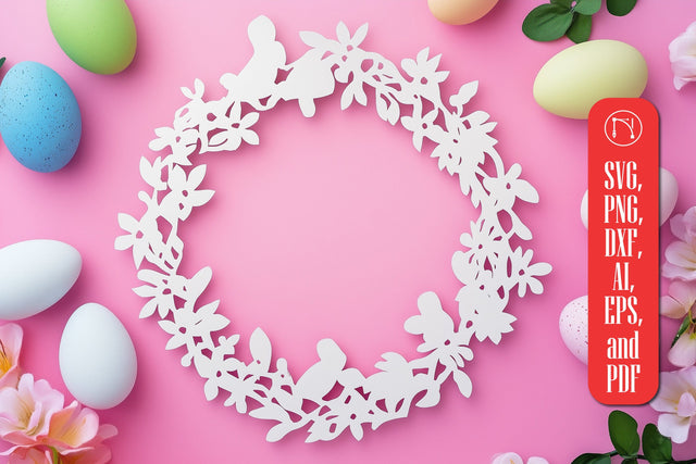Easter Wreath Paper Cut SVG file SVG MD JOYNAL ABDIN 