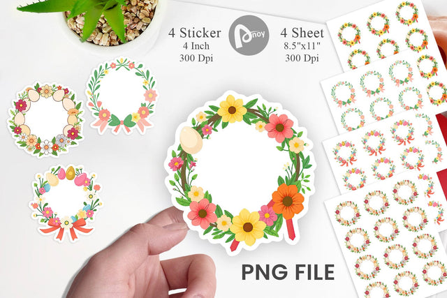 Easter Wreath Sticker Sublimation artnoy 