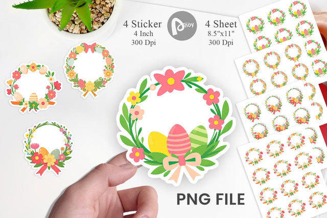 Easter Wreath Sticker Sublimation artnoy 