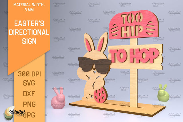 Easter's Directional Sign Laser Cut. 3D Easter Sign SVG SVG Evgenyia Guschina 