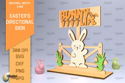 Easter's Directional Sign Laser Cut. 3D Easter Sign SVG SVG Evgenyia Guschina 