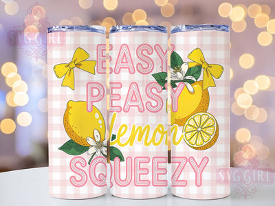 Easy Peasy Lemon 20oz Tumbler, Easy Peasy Lemon Squeezy Quote, Citrus Summer Illustration, Sublimation Tumbler Wrap, 20oz Tumbler, Fun Summer Gift, Bright Fresh Style Sublimation SvggirlplusArt 