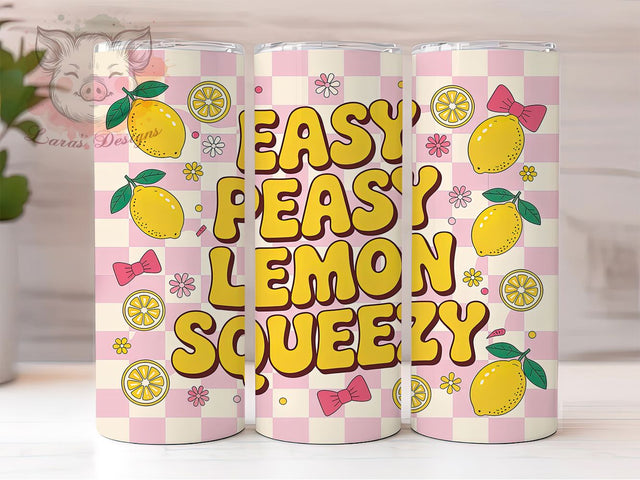 Easy Peasy Lemon Coquette Summer Tumbler, Lemon Squeezy Wrap, Coquette Summer Design, 20Oz Tumbler Sublimation, Cute Lemon Drinkware, Fresh Citrus Mug, Summer Fruit Cup Sublimation Lara' s Designs 