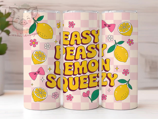 Easy Peasy Lemon Coquette Summer Tumbler, Lemon Squeezy Wrap, Coquette Summer Design, 20Oz Tumbler Sublimation, Cute Lemon Drinkware, Fresh Citrus Mug, Summer Fruit Cup Sublimation Lara' s Designs 