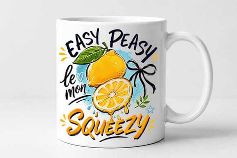 Easy Peasy Lemon Squeezy PNG | Lemon Sublimation Design SVG BillahCrafts 
