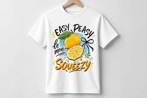 Easy Peasy Lemon Squeezy PNG | Lemon Sublimation Design SVG BillahCrafts 