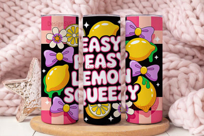 Easy Peasy Lemon Squeezy Tumbler Wrap Sublimation DesignSVG 