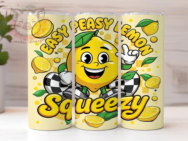 Easy Peasy Lemon Tumbler Wrap, Cute Lemon Design, 20oz Lemon Wrap, Funny Lemon Tumbler, Squeezy Lemon Cup, Citrus Tumbler Wrap, Sweet Lemon Sublimation Sublimation Lara' s Designs 