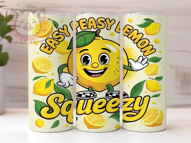 Easy Peasy Lemon Tumbler Wrap, Cute Lemon Design, 20oz Lemon Wrap, Funny Lemon Tumbler, Squeezy Lemon Cup, Citrus Tumbler Wrap, Sweet Lemon Sublimation Sublimation Lara' s Designs 