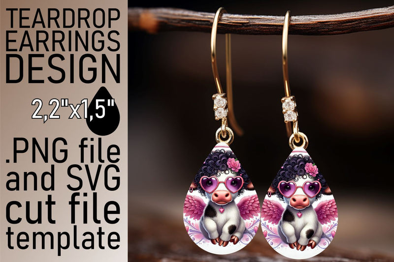 easy PNG design! , Create beautiful teardrop earrings, Valentines Sublimation afrosvg 