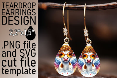 easy PNG file! , Create beautiful teardrop earrings, Valentines Sublimation afrosvg 
