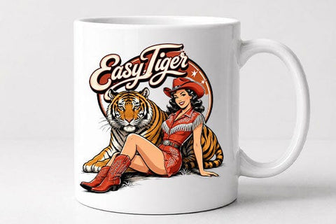 Easy Tiger Cowgirl PNG | Retro Western Sublimation PNG SVG BillahCrafts 