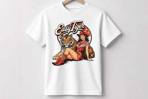 Easy Tiger Cowgirl PNG | Retro Western Sublimation PNG SVG BillahCrafts 