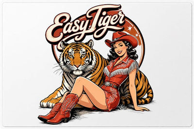 Easy Tiger Cowgirl PNG | Retro Western Sublimation PNG SVG BillahCrafts 