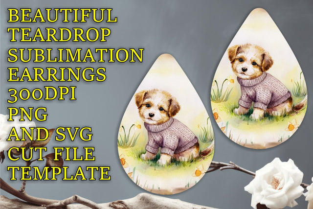 Easy-to-customize earring sublimation template, quality PNG, Animals Sublimation HoodArtCraft 