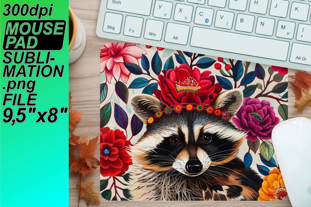 Easy-to-edit PNG file, great for mouse pad designs! , Raccon Sublimation HoodArtCraft 