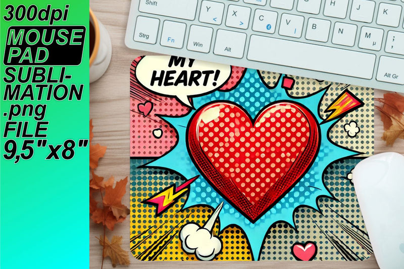 Easy-to-use mouse mat designs, perfect for your workspace! , 3D Heart Sublimation HoodArtCraft 