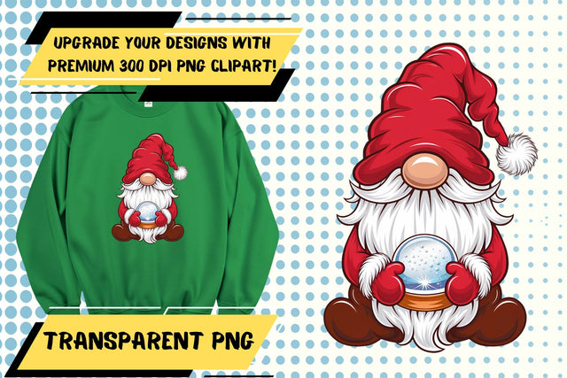 Easy-to-use PNG, designed for sublimation crafts , Gnome Sublimation HoodArtCraft 