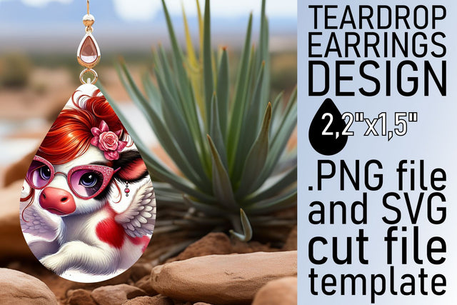easy-to-use PNG file! , Create beautiful earrings, Valentines Sublimation afrosvg 