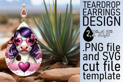 Easy-to-use PNG file, perfect for earring designs! , Valentines Sublimation afrosvg 