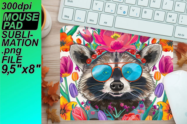 Easy-to-use PNG file, perfect for mouse pad sublimation! , Raccon Sublimation HoodArtCraft 