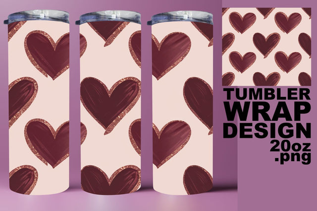 easy-to-use PNG for gifts! , Customizable 20oz wrap, Heart Sublimation HoodArtCraft 