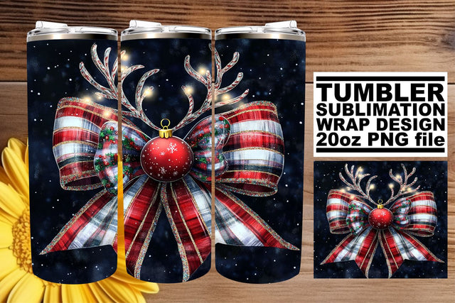 Easy-to-use PNG wrap, perfect for creative sublimation! , Christmas Bow Sublimation afrosvg 