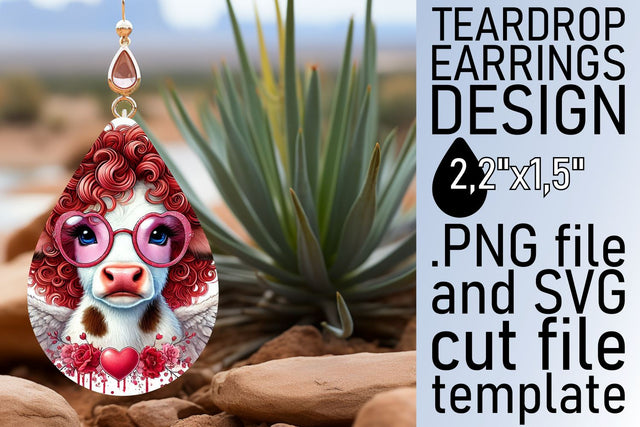 easy-to-use template! , Customizable teardrop earrings, Valentines Sublimation afrosvg 
