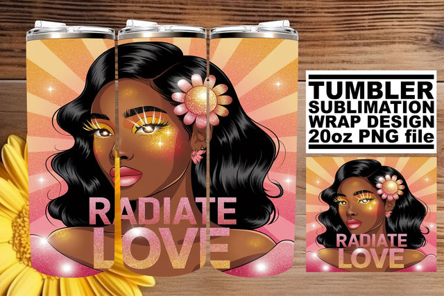 Easy-to-use tumbler wrap, ideal for your crafting needs! , Afro Woman Sublimation afrosvg 