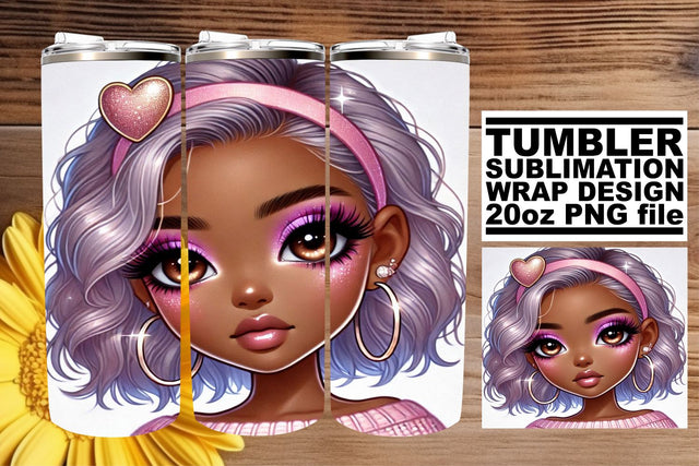 Easy-to-use wrap, perfect for personalized tumbler designs! , Love Girl Sublimation afrosvg 
