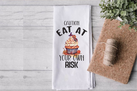 Eat At Own Risk Halloween Cupcake Towel Sublimation Sublimation Jagonath Roy 