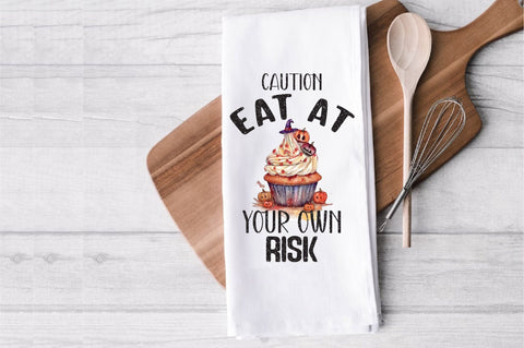 Eat At Own Risk Halloween Cupcake Towel Sublimation Sublimation Jagonath Roy 
