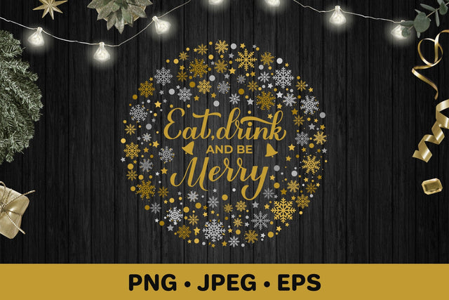 Eat Drink and be Merry. Christmas round sign sublimation Sublimation LaBelezoka 