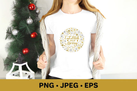 Eat Drink and be Merry. Christmas round sign sublimation Sublimation LaBelezoka 