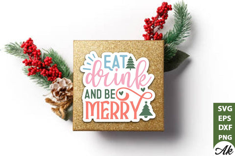 Eat drink and be merry Stickers Deign SVG akazaddesign 