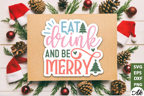Eat drink and be merry Stickers Deign SVG akazaddesign 
