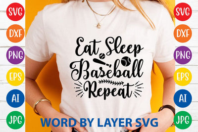 Eat Sleep Baseball Repeat SVG DESIGN SVG Rafiqul20606 