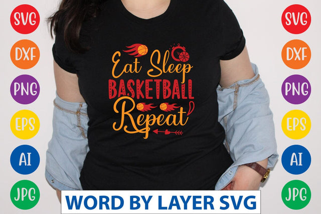 Eat Sleep Basketball Repeat SVG DESIGN SVG Rafiqul20606 