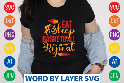 Eat Sleep Basketball Repeat svg design SVG Rafiqul20606 