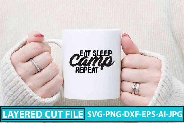 Eat Sleep Camp Repeat SVG Cut File SVG Syaman 