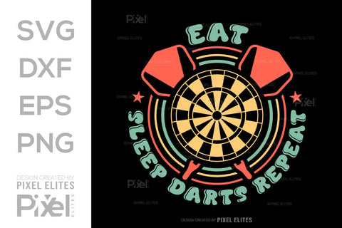 Eat Sleep Darts Repeat SVG Dartboard Bundle Darts Game Darts Quote Design PET 00609 SVG ETC Craft 