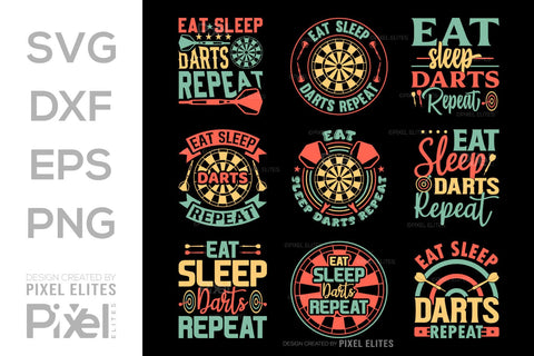 Eat Sleep Darts Repeat SVG Dartboard Bundle Darts Game Darts Quote Design PET 00609 SVG ETC Craft 