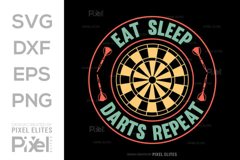 Eat Sleep Darts Repeat SVG Dartboard Bundle Darts Game Darts Quote Design PET 00609 SVG ETC Craft 