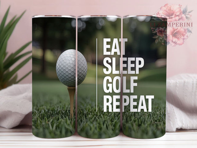 Eat Sleep Golf Realistic Golf Ball Tumbler Wrap, Eat Sleep Golf Tumbler, Realistic Golf Ball Design, Sports Lover Sublimation, Golfer Gift Tumbler, Gold Golf Tumbler Wrap Sublimation Li Zamperini 