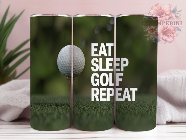 Eat Sleep Golf Realistic Golf Ball Tumbler Wrap, Eat Sleep Golf Tumbler, Realistic Golf Ball Design, Sports Lover Sublimation, Golfer Gift Tumbler, Gold Golf Tumbler Wrap Sublimation Li Zamperini 