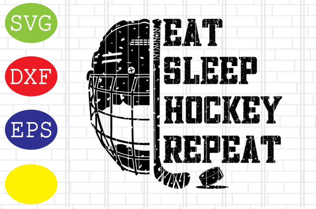 Eat Sleep Hockey Repeat Svg, Ice Hockey Svg, Hockey SticksSvg, Winter Sport Svg, Jpg, Eps, Dxf Files SVG DigitalSvgFiles 