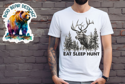Eat Sleep Hunt Clipart Sublimation Boo Bear Designz 