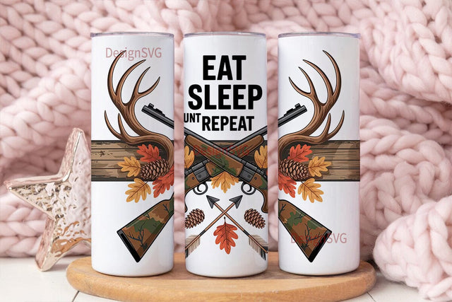 Eat Sleep Hunt Repeat 20oz Tumbler Sublimation DesignSVG 