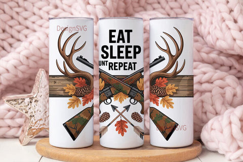 Eat Sleep Hunt Repeat 20oz Tumbler Sublimation DesignSVG 